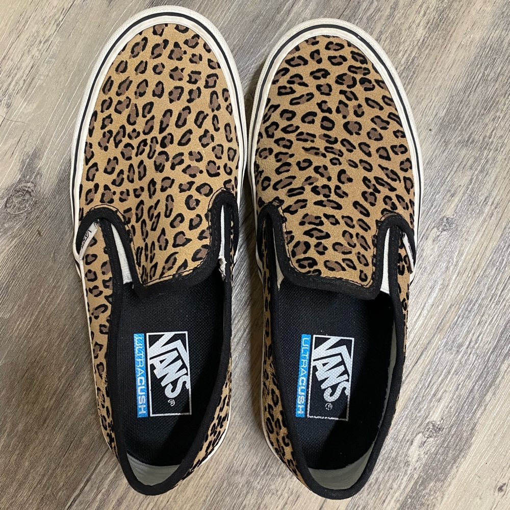 Womens Leopard Vans Slip On